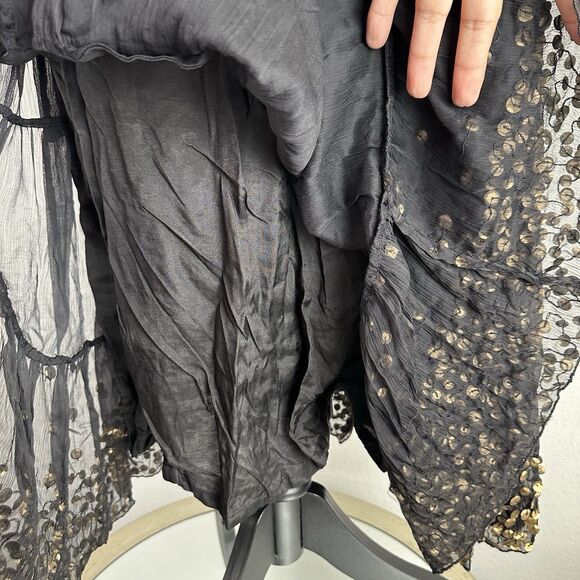 Chaudry KC Maxi Skirt Women XS Black Gold Sequin Boho Festival Gypsy Western NEW - Picture 5 of 13